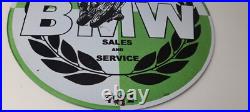 Vintage BMW Sign Porcelain Motorcycle Gas Pump Service Auto Sign