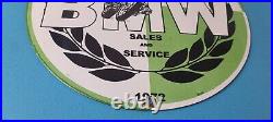 Vintage BMW Sign Porcelain Motorcycle Gas Pump Service Auto Sign