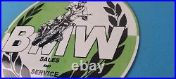 Vintage BMW Sign Porcelain Motorcycle Gas Pump Service Auto Sign