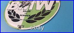 Vintage BMW Sign Porcelain Motorcycle Gas Pump Service Auto Sign