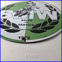 Vintage BMW Sign Porcelain Motorcycle Gas Pump Service Auto Sign
