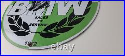 Vintage BMW Sign Porcelain Motorcycle Gas Pump Service Auto Sign