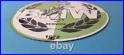 Vintage BMW Sign Porcelain Motorcycle Gas Pump Service Auto Sign