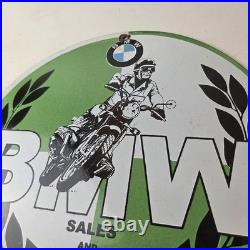 Vintage BMW Sign Porcelain Motorcycle Gas Pump Service Auto Sign
