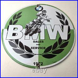 Vintage BMW Sign Porcelain Motorcycle Gas Pump Service Auto Sign
