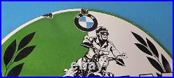 Vintage BMW Sign Porcelain Sales Motorcycle Sign Gas Pump Service Auto Sign
