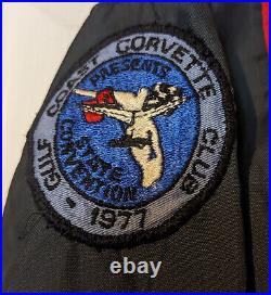 Vintage Bay Area CORVETTE CLUB Swingster Jacket w great PATCHES 70's Size M