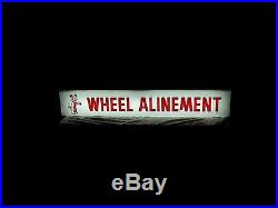Vintage Bear Car Repair Wheel Alignment Lighted Gas Station Advertising Sign
