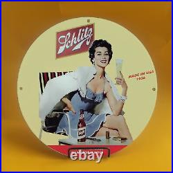 Vintage Beer In USA Gasoline Porcelain Gas Service Station Auto Pump Plate Sign