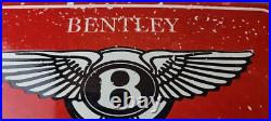 Vintage Bentley Sign Porcelain Automobile Gas Car Pump Garage Auto Sign
