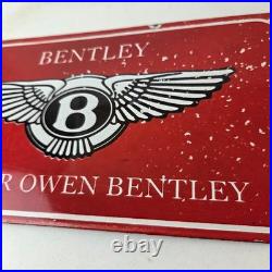 Vintage Bentley Sign Porcelain Automobile Gas Car Pump Garage Auto Sign