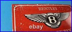Vintage Bentley Sign Porcelain Automobile Gas Car Pump Garage Auto Sign