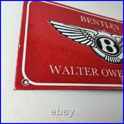 Vintage Bentley Sign Porcelain Automobile Gas Car Pump Garage Auto Sign