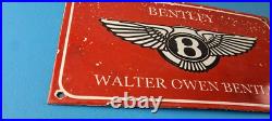 Vintage Bentley Sign Porcelain Automobile Gas Car Pump Garage Auto Sign