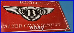 Vintage Bentley Sign Porcelain Automobile Gas Car Pump Garage Auto Sign