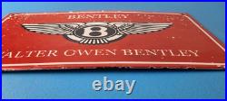 Vintage Bentley Sign Porcelain Automobile Gas Car Pump Garage Auto Sign