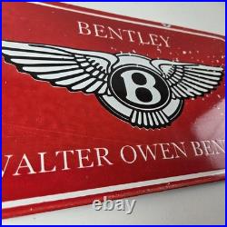 Vintage Bentley Sign Porcelain Automobile Gas Car Pump Garage Auto Sign