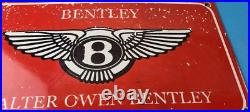 Vintage Bentley Sign Porcelain Automobile Gas Car Pump Garage Auto Sign