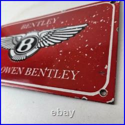 Vintage Bentley Sign Porcelain Automobile Gas Car Pump Garage Auto Sign