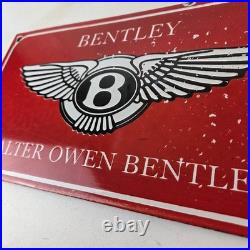 Vintage Bentley Sign Porcelain Automobile Gas Car Pump Garage Auto Sign