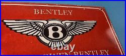Vintage Bentley Sign Porcelain Automobile Sign Gas Car Pump Garage Auto Sign