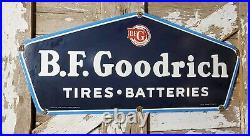 Vintage Bf Goodrich Porcelain Sign Old Automobile Car Parts Store Tires Battery