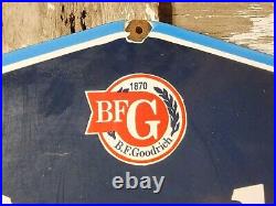 Vintage Bf Goodrich Porcelain Sign Old Automobile Car Parts Store Tires Battery