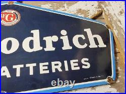 Vintage Bf Goodrich Porcelain Sign Old Automobile Car Parts Store Tires Battery