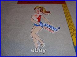 Vintage Blaupunkt Auto Car Radio Woman 11 3/4 Porcelain Metal Gasoline Oil Sign