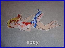 Vintage Blaupunkt Auto Car Radio Woman 11 3/4 Porcelain Metal Gasoline Oil Sign