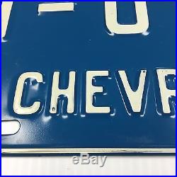 Vintage Blue Chevrolet 1 USA Original Dealer License Plate 1-USA 1 U. S. A