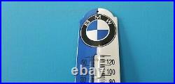 Vintage Bmw Porcelain Service Pump Gas Automobile German Ad Sign On Thermometer