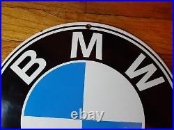 Vintage Bmw Porcelain Sign German Auto Gas Race Car Dealership Advertising Sign