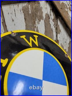 Vintage Bmw Porcelain Sign Old German Automobile Manufacturer Germany Luxury Car