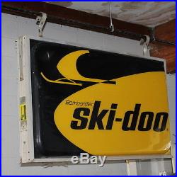 Vintage Bombardier Ski- Doo Light Up Store Display Sign Snowmobiles Snow Car