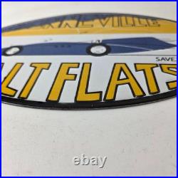 Vintage Bonneville Salt Flats Racing Sign Mod Rod Auto Gas Pump Porcelain Sign