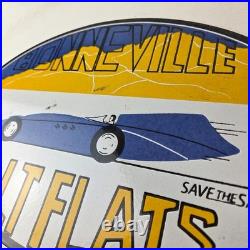 Vintage Bonneville Salt Flats Racing Sign Mod Rod Auto Gas Pump Porcelain Sign