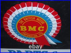 Vintage British Motor Corporation Bmc Parts & Service 24 Metal Car Dealer Sign
