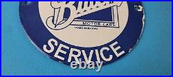 Vintage Buick 6 Sign Porcelain Automobiles Gas Pump Service Dealership Sign