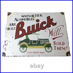 Vintage Buick Sign Porcelain Automobiles Gas Pump Service Dealership Sign