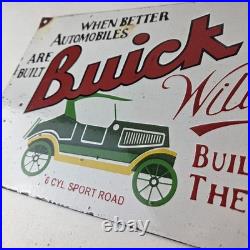 Vintage Buick Sign Porcelain Automobiles Gas Pump Service Dealership Sign