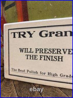 Vintage C. 1910 Granite City Auto Polish Sign Gas Oil Car Graphic Garage Pianos