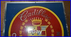 Vintage CADILLAC Certified Craftsman Car Gas Oil Advertising SIGN