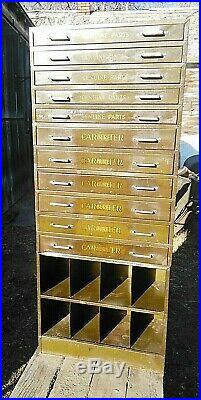 Vintage CARTER CARBURETOR Auto Parts Cabinet 3 Tier Floor Model