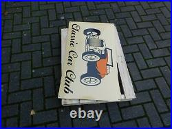 Vintage CLASSIC CAR CLUB Enamel Porcelain Sign // Great Gift for HOT ROD Car Fan