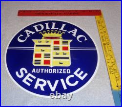 Vintage Cadillac Authorized Service Porcelain Metal Car Truck, Gasoline Oil Sign