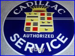 Vintage Cadillac Authorized Service Porcelain Metal Car Truck, Gasoline Oil Sign