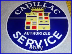 Vintage Cadillac Authorized Service Porcelain Metal Car Truck, Gasoline Oil Sign