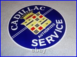 Vintage Cadillac Authorized Service Porcelain Metal Car Truck, Gasoline Oil Sign