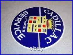 Vintage Cadillac Authorized Service Porcelain Metal Car Truck, Gasoline Oil Sign